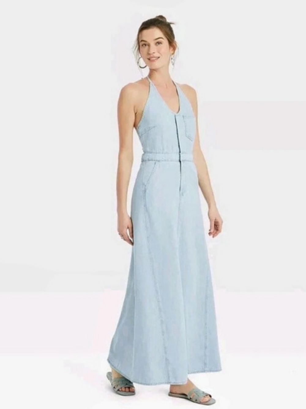 Universal Thread Denim Maxi Dress Size Medium Like New